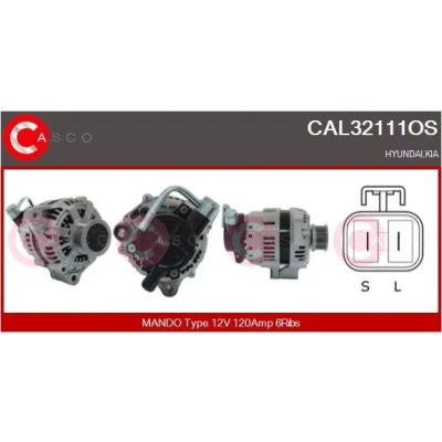 Kuva CASCO CAL15129AS Laturi 12V 120A RENAULT: Scénic 1, MEGANE 1 Classic, VOLVO: S40 I, V40 Farmari