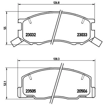 Kuva BREMBO P 83 093 Jarrupalat akustisella kulumavaroittimella Ilman tarvikkeita TOYOTA: Previa / Estima I
