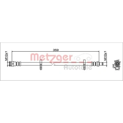 Kuva METZGER 4112051 Jarruletku Etuakseli, vasen, oikea 359 M10x1