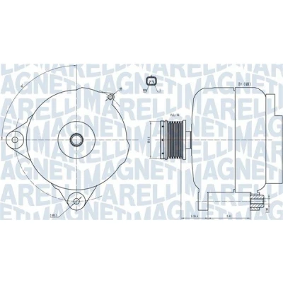 Kuva MAGNETI MARELLI 063731876010 Laturi 14V 150A NISSAN: Qashqai / Qashqai+2 I, Note MICRA 3, RENAULT: MEGANE 2 Kombi, GRAND SCENIC 2,