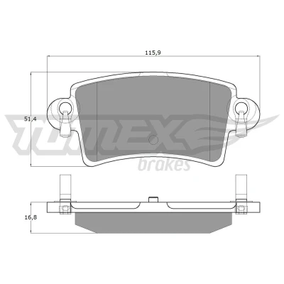 Kuva TOMEX brakes TX 13 52 Jarrupalat Taka akseli RENAULT: MASTER 2 Pritsche/Fahrgestell, Kasten, Bus, NISSAN: Interstar Van