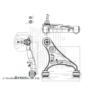 Kuva Tukivarsi, pyöräntuenta, Etuakseli, vasen, Yläpuolella LAND ROVER DISCOVERY IV, VAN IV OE LR 014133, 051615