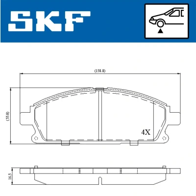 Kuva SKF VKBP 80296 Jarrupalat Ei kulumisenilmaisimelle NISSAN: X Trail