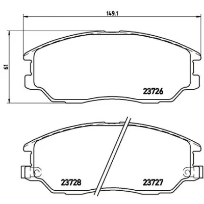 Kuva BREMBO P 30 028 Jarrupalat akustisella kulumavaroittimella Ilman tarvikkeita HYUNDAI: Terracan