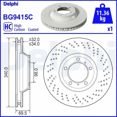 Kuva DELPHI BG9415C Jarrulevyt