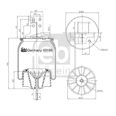Kuva FEBI BILSTEIN 49186 Metallipalje, ilmajousitus Taka akseli