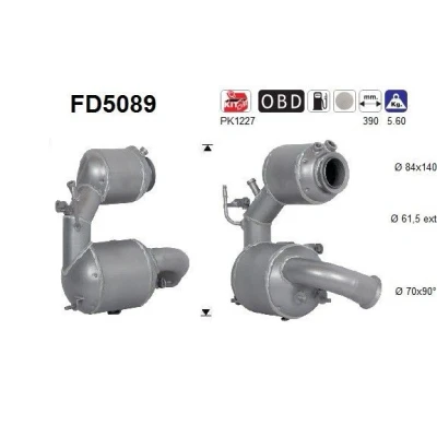 Kuva AS FD5089 Hiukkassuodatin Euro 5 Kordieriitti