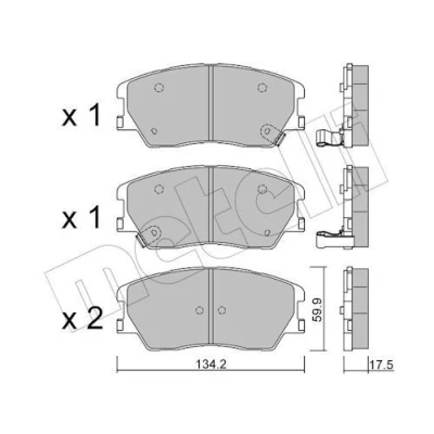 Kuva METELLI 22 1305 0 Jarrupalat akustisella kulumavaroittimella