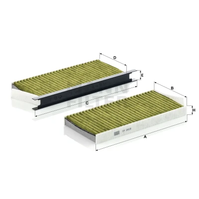 Kuva MANN FILTER FP 2418 2 Raitisilmasuodatin RENAULT: MASTER 3, Kangoo II Express, 3 Bus, OPEL: Movano B Van, Bussi, NISSAN: NV400 Van