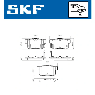 Kuva SKF VKBP 90451 A Jarrupalat akustisella kulumavaroittimella
