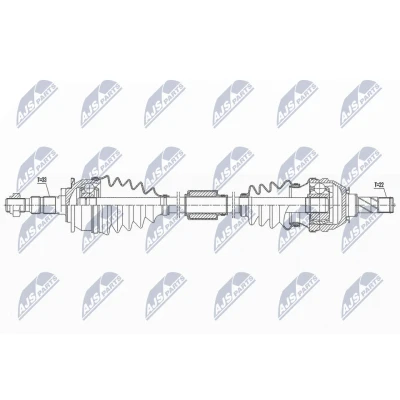 Kuva NTY NPW PL 105 Vetoakseli Etuakseli, oikea 983 OPEL: Astra J Sports Tourer