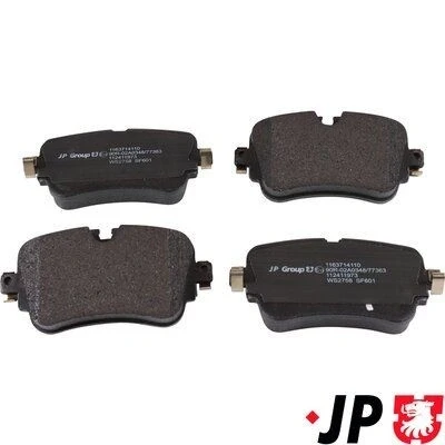 Kuva JP GROUP 1163714110 Jarrupalat Taka akseli Kulumisenilmaisemelle AUDI: Q7, A6 C8 Sedan, A7 Sportback, VOLKSWAGEN: Touareg III