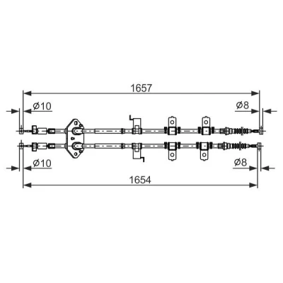 Kuva BOSCH 1 987 482 896 Käsijarruvaijeri 1657, 1654 MAZDA: 6 Sedan
