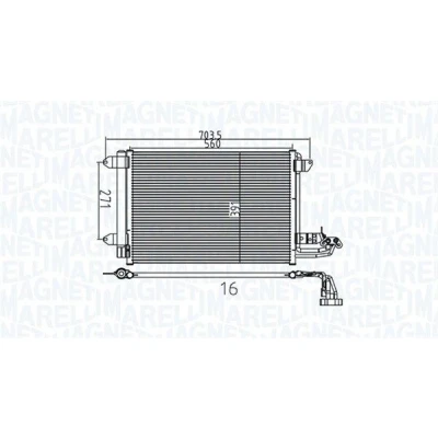 Kuva Kondensaattori, ilmastointilaite AUDI, SEAT, SKODA, VW OE 1K0.820.411D, 1K0.820.411E, 1K0.820.411F