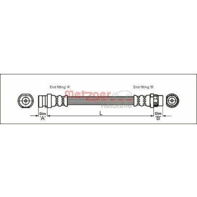 Kuva METZGER 4111169 Jarruletku 186 F10 x 1 RENAULT: MEGANE 2 Stufenheck, GRAND SCENIC 2, Kombi