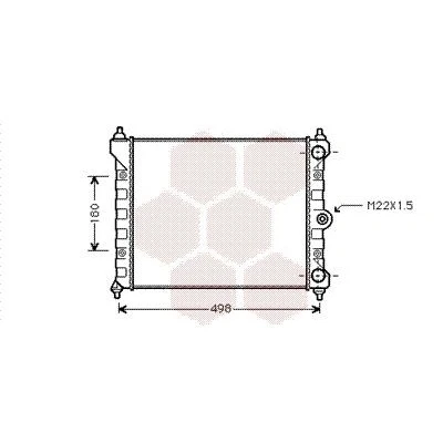 Kuva VAN WEZEL 58002092 Jäähdytin Alumiini 430 320 33 Jäähdytysrivat mekaan. kiinnitetyt VOLKSWAGEN: Polo II Hatchback