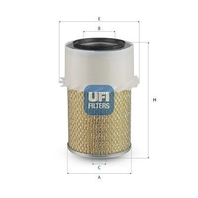 Kuva UFI 27.C90.00 Ilmansuodatin 236mm 133mm Suodatinpanos