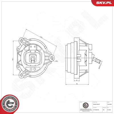 Kuva ESEN SKV 75SKV086 Moottorin Kumityyny Vasen Hydrolaakeri Kumi, Muovi 226mm 86mm BMW: 3 Sedan
