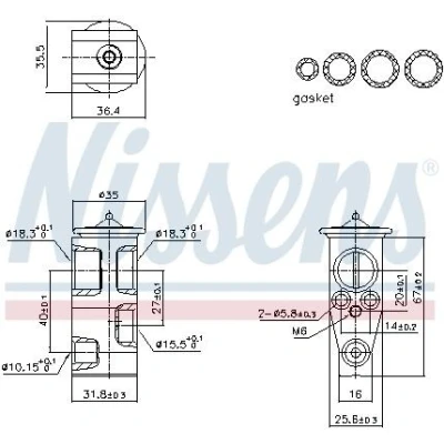 Kuva NISSENS 999444 Ilmastoinnin Paisuntaventtiili