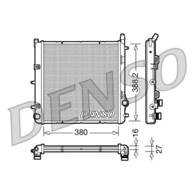 Kuva DENSO DRM21005 Jäähdytin Alumiini 380 388 16 PEUGEOT: 207 Hatchback