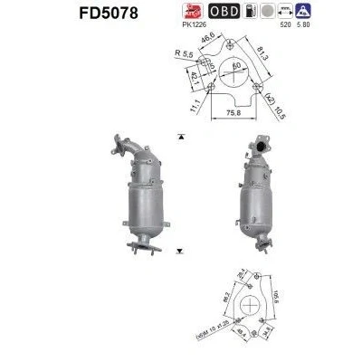 Kuva AS FD5078 Hiukkassuodatin Euro 5 Kordieriitti