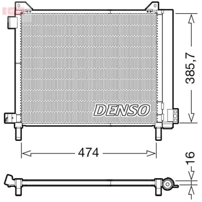 Kuva DENSO DCN46030 Ilmastoinnin Lauhdutin Vedenerottimella R 134a