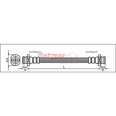 Kuva METZGER 4110089 Jarruletku 285 M10 x 1 SUZUKI: Wagon R+ II Hatchback