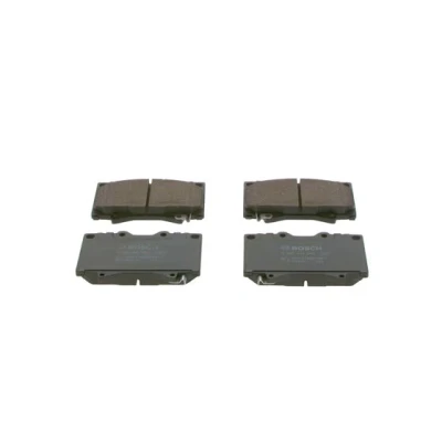 Kuva BOSCH 0 986 424 640 Jarrupalat Low Metallic akustisella kulumavaroittimella Huudonvaimennuspellillä, asennusohjeella TOYOTA: Land Cruiser 100