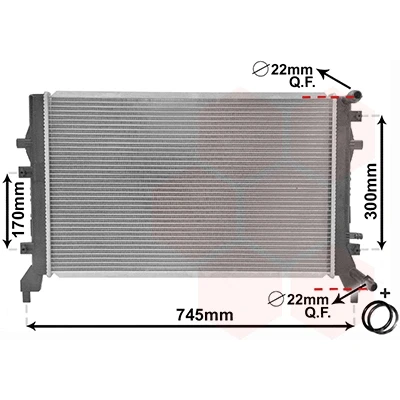 Kuva VAN WEZEL 58002295 Jäähdytin Alumiini 625 387 18 *** IR PLUS Tarvikkeilla Jäähdytysrivat juotetut VOLKSWAGEN: GOLF 5, Caddy 3, 6