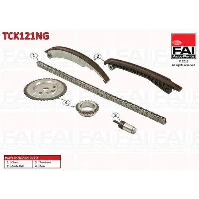 Kuva FAI AutoParts TCK121NG Jakoketjusarja ilman tiivisteitä, Hammaspyörillä Yksinkertainen, Niittiketju MINI: Hatchback