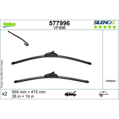 Kuva Pyyhkijänsulka Valeo 577996 Edessä Flatblade pyyhinsulka (rungoton)