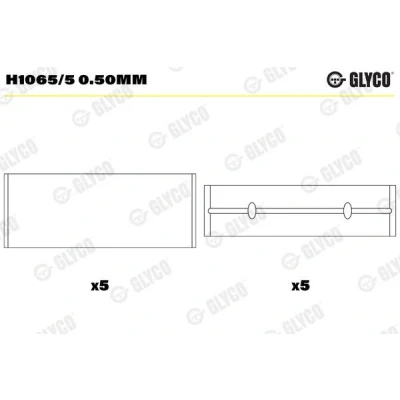 Kuva GLYCO H1065/5 0.50mm Kampiakselin Laakeri RENAULT: Megane II Umpi / ikkunakori, NISSAN: Qashqai Qashqai+2 I