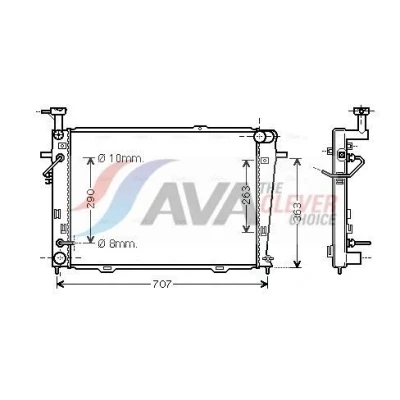 Kuva AVA COOLING SYSTEMS HY2127 Jäähdytin Alumiini 640mm 458mm 16mm öljynjäähdytin Ilman nestesäiliötä Jäähdytysrivat juotetut HYUNDAI: Tucson