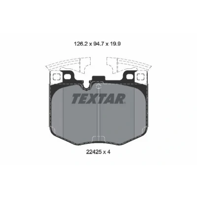 Kuva TEXTAR 2242501 Jarrupalat Kulumisenilmaisemelle Tasauspainoilla BMW: X3, 5 Sedan, Touring, TOYOTA: Supra V