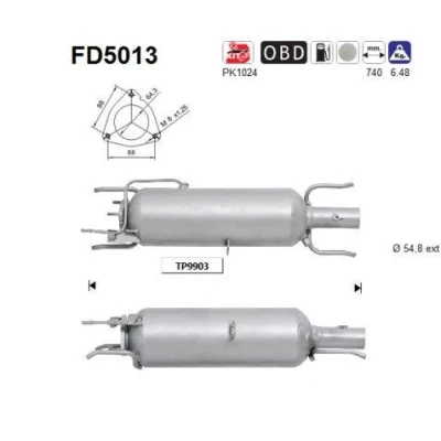 Kuva AS FD5013 Hiukkassuodatin Kordieriitti