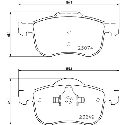 Kuva HELLA 8DB 355 006 851 Jarrupalat Ei kulumisenilmaisimelle VOLVO: V70 2, S60 I, XC70 I Cross Country