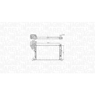 Kuva MAGNETI MARELLI 350213177400 Jäähdytin 680 408 34 Jäähdytysrivat mekaan. kiinnitetyt MERCEDES BENZ: Sprinter 3 T Bussi, Van