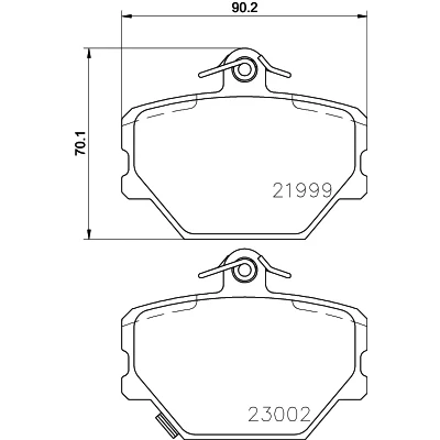 Kuva HELLA 8DB 355 008 721 Jarrupalat akustisella kulumavaroittimella Jarrusatulan ruuveilla SMART: Fortwo I Coupe, City II Coupe