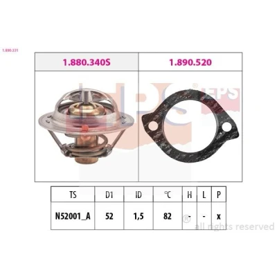 Kuva FACET 7.8331 Termostaatti 82 52 Made in Italy OE Equivalent Tiivisteillä