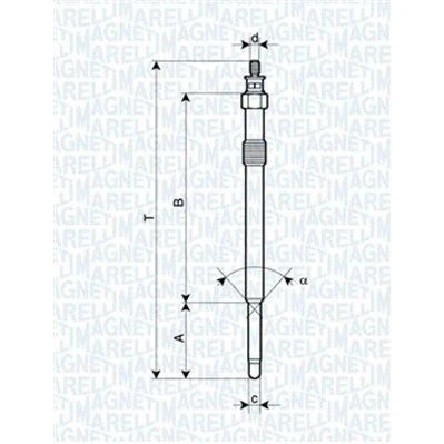 Kuva MAGNETI MARELLI 062900024304 Hehkutulppa 11,5V 10A M10X1 FORD: Transit Mk6 Van, Bussi, MONDEO 3 Kombi, JAGUAR: X Type Sedan