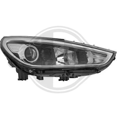 Kuva DIEDERICHS 6837080 Ajovaloumpio Oikea H7/H7, W5W, PY21W Valokorkeussäätimen moottorilla