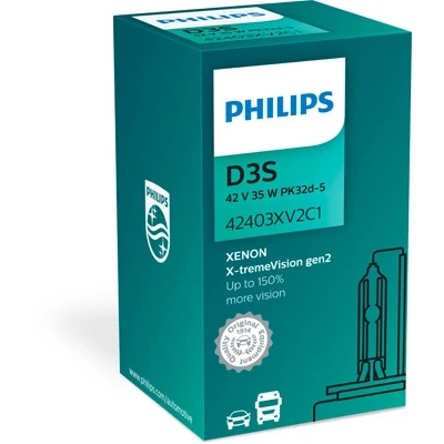 Kuva Xenonlamppu PHILIPS Xenon X tremeVision gen2 D3s PK32d 5 LAND ROVER, JEEP, VOLVO, DODGE, SEAT, KIA, CHEVROLET, PORSCHE, VW, MERCEDES BENZ, JAGUAR, O