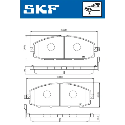Kuva SKF VKBP 80509 A Jarrupalat akustisella kulumavaroittimella NISSAN: Patrol GR 5 SUV