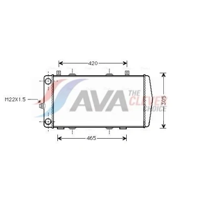 Kuva AVA COOLING SYSTEMS SA2004 Jäähdytin Alumiini 590mm 285mm 34mm Ilman nestesäiliötä Jäähdytysrivat mekaan. kiinnitetyt SKODA: Felicia 1 Pickup