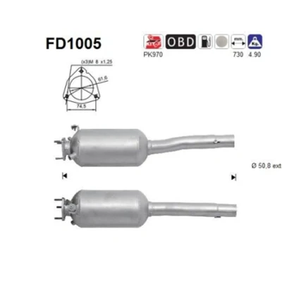 Kuva AS FD1005 Hiukkassuodatin Kordieriitti