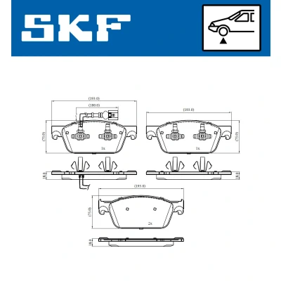 Kuva SKF VKBP 80445 E Jarrupalat Sis. kulumisenilmaisimen