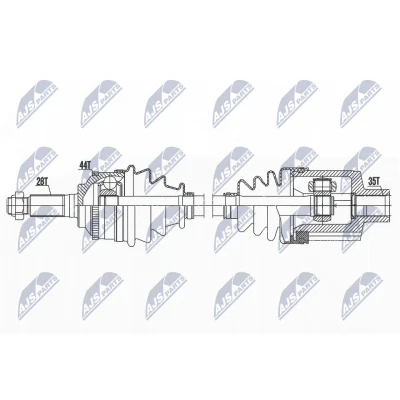 Kuva Vetoakseli MAZDA TRIBUTE (ep), Etuakseli, oikea OE GG032550XC, GG032550XD