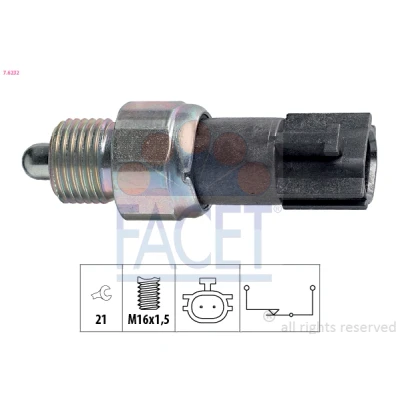 Kuva FACET 7.6232 Peruutusvalon Kytkin Made in Italy OE Equivalent RENAULT: MEGANE 2 Stufenheck, NISSAN: Qashqai / Qashqai+2 I, NV200 Evalia Bussi