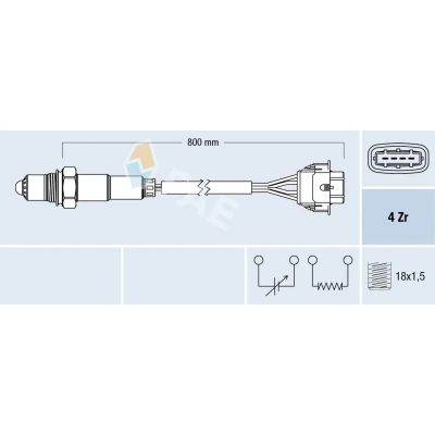 Kuva Lambda sondi, Takana OPEL, SAAB, VAUXHALL OE 855356, 92 02 575, 9202575