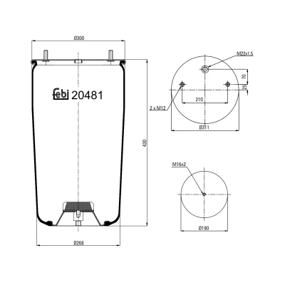 Kuva FEBI BILSTEIN 20481 Metallipalje, ilmajousitus
